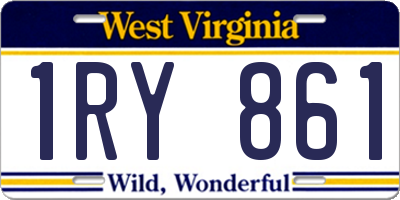 WV license plate 1RY861
