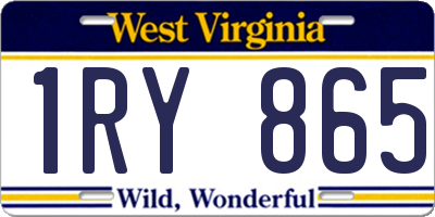 WV license plate 1RY865