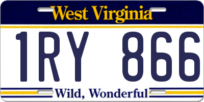 WV license plate 1RY866