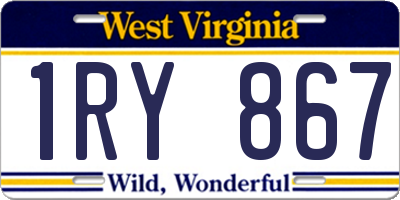 WV license plate 1RY867