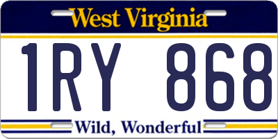 WV license plate 1RY868