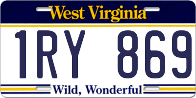 WV license plate 1RY869