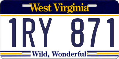 WV license plate 1RY871