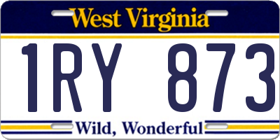 WV license plate 1RY873