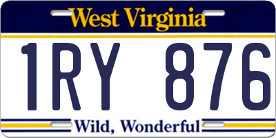 WV license plate 1RY876