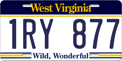 WV license plate 1RY877