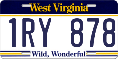 WV license plate 1RY878