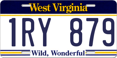 WV license plate 1RY879