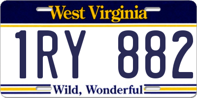 WV license plate 1RY882