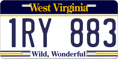 WV license plate 1RY883