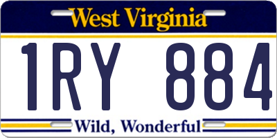 WV license plate 1RY884