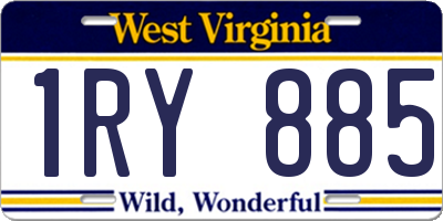 WV license plate 1RY885