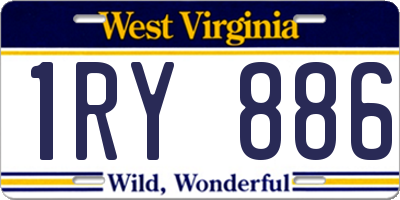 WV license plate 1RY886