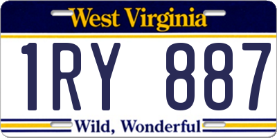 WV license plate 1RY887