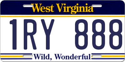 WV license plate 1RY888