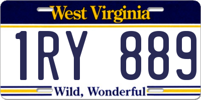 WV license plate 1RY889