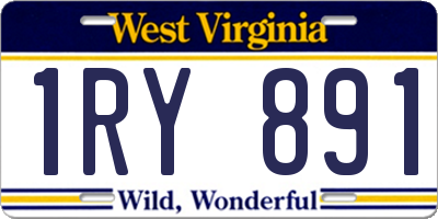 WV license plate 1RY891