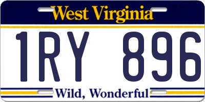 WV license plate 1RY896
