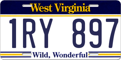 WV license plate 1RY897