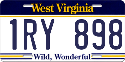WV license plate 1RY898