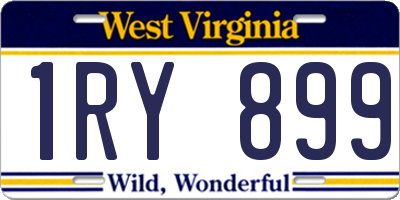 WV license plate 1RY899