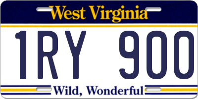 WV license plate 1RY900
