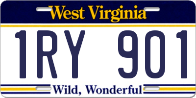 WV license plate 1RY901
