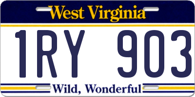 WV license plate 1RY903