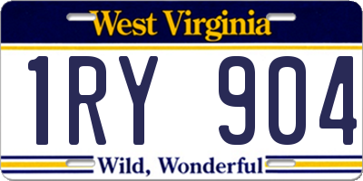 WV license plate 1RY904