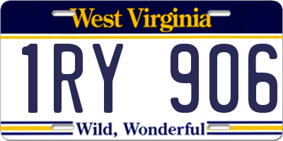 WV license plate 1RY906