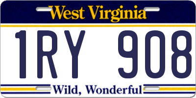 WV license plate 1RY908