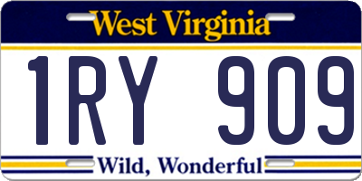 WV license plate 1RY909