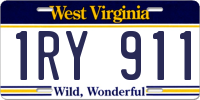 WV license plate 1RY911