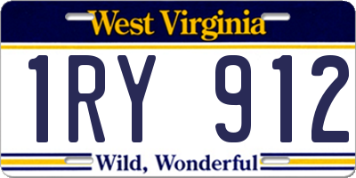 WV license plate 1RY912