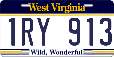 WV license plate 1RY913