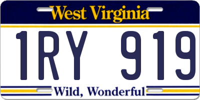 WV license plate 1RY919