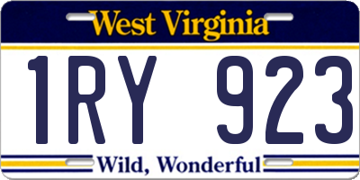 WV license plate 1RY923