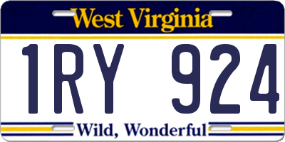 WV license plate 1RY924