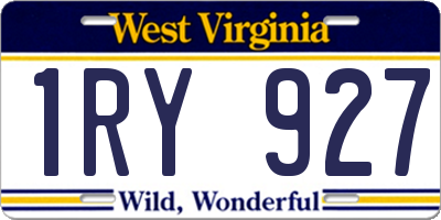 WV license plate 1RY927
