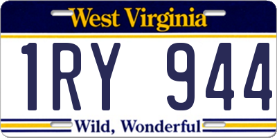 WV license plate 1RY944