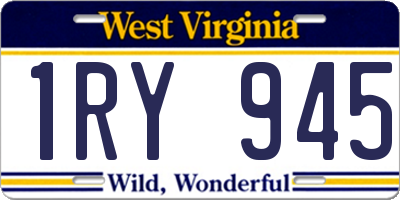 WV license plate 1RY945