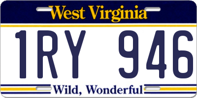WV license plate 1RY946