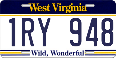 WV license plate 1RY948