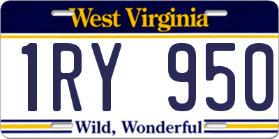 WV license plate 1RY950