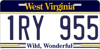 WV license plate 1RY955