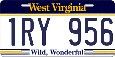 WV license plate 1RY956