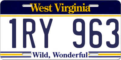 WV license plate 1RY963
