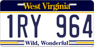 WV license plate 1RY964