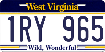 WV license plate 1RY965
