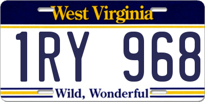 WV license plate 1RY968